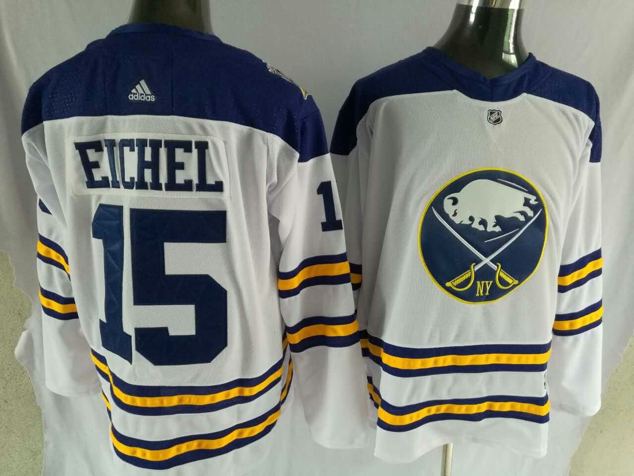 Men Buffalo Sabres 15 Eichel White Hockey Stitched Adidas NHL Jerseys